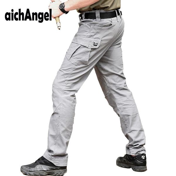 

combat military tactical pants men large multi pocket army cargo casual cotton security bodyguard trouser men's, Black