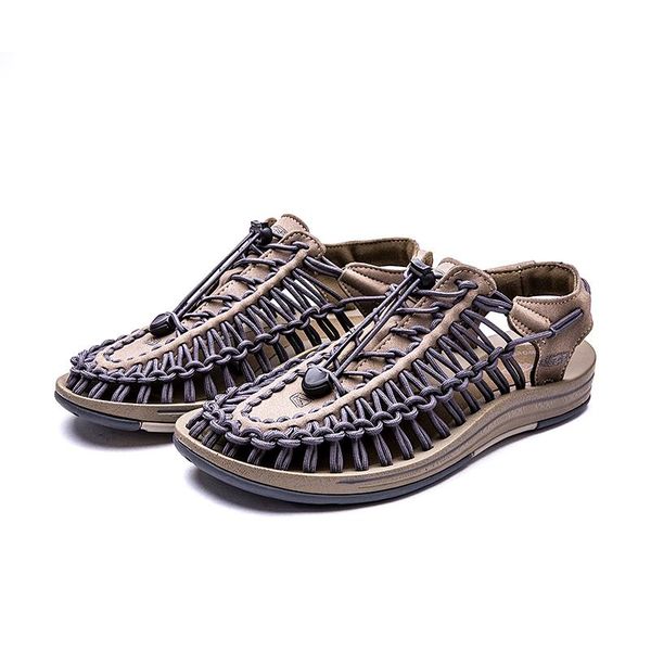

sandals men shoes laced rubber fashion sandal type style breathable soft comfortable durable fit, Black