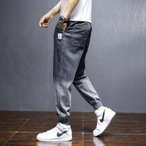 

men's jeans summer classic solid casual denim mens streetwear trousers fashion for male large size 5xl ankle-length pants, Blue
