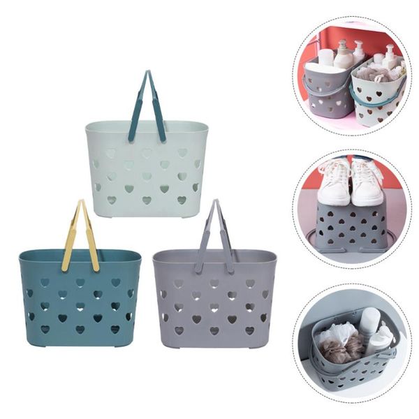 

storage baskets 3pcs handheld shower household bathroom sundry