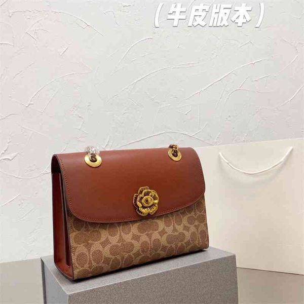 

wholesale ther 2021 women's cow camellia large chain versatile retro messenger rivet single shoulder small square bag luxuryss designer