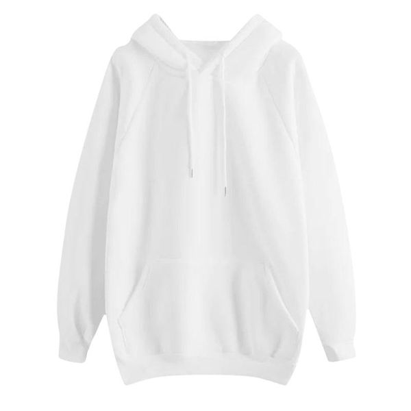

women's hoodies & sweatshirts casual black/whgite solid color long sleeve print pullover pocket autumn winter keep warm