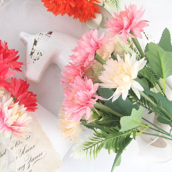 

decorative flowers & wreaths party decoration flower silk beautiful daisy sun artificial 7 heads bouquet diy wedding home balcony garden liv