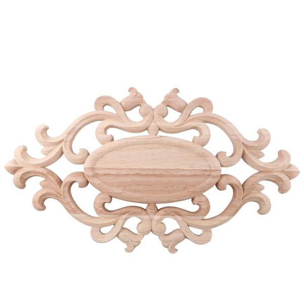 Adesivos de parede Unpainted madeira esculpida onda flor onlay decalque canto applique para decoração de móveis em casa decorativo longo
