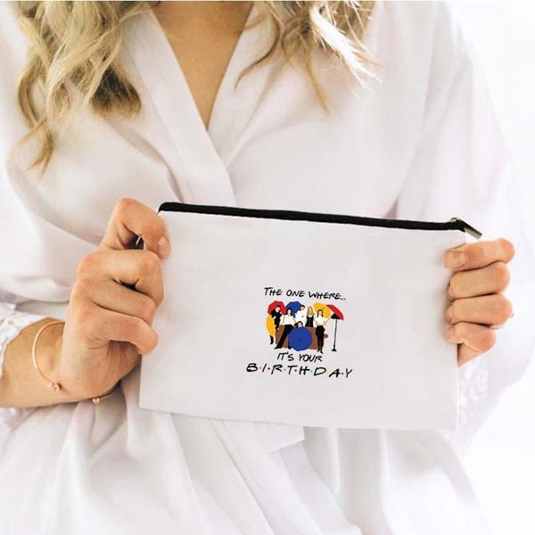 

cosmetic bags & cases friends tv show bag for makeup women's travel mini pouch handbags woman storage make up organizer