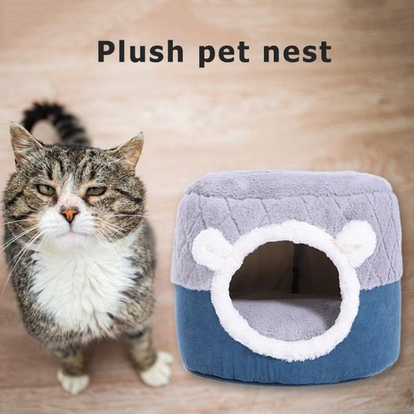 

cat beds & furniture pet dog house creative soft crystal velvet washable bed comfortable foldable doghouse