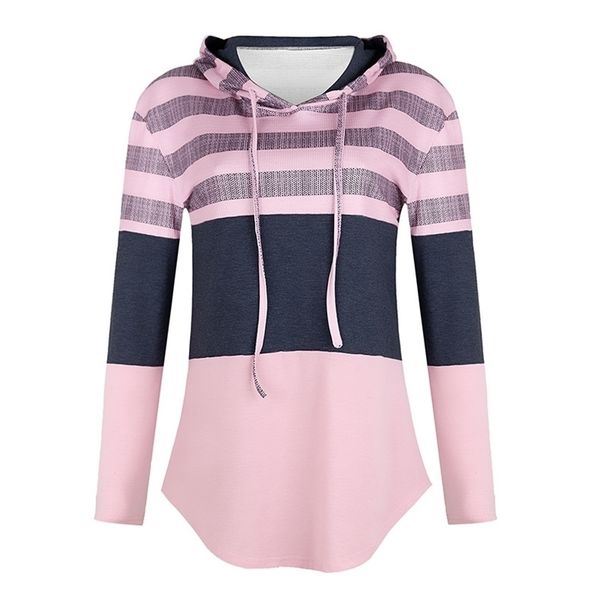 

spring women hoodies patchwork print pullover ladies long sleeve hoody casual sweatshirts 210816, Black
