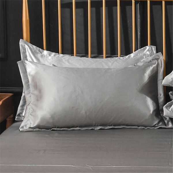 

pillow case 2 pieces of silk satin pillowcase, pure imitation, comfortable for bed, double