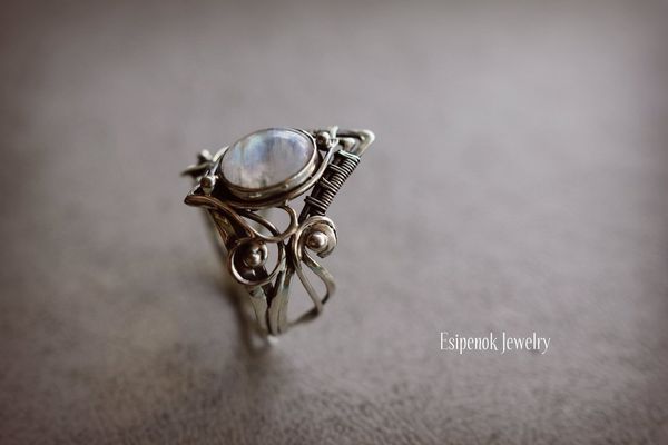 

love ring vintage tibetan moonstone big healing crystal s for women boho antique indian moonstone fine jewelry girls ladies gifts, Slivery;golden
