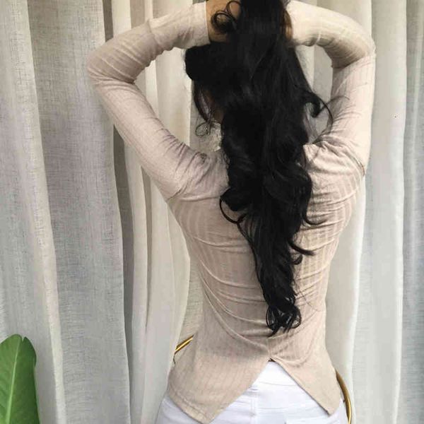 

women's t-shirt shintimes t women autumn v-neck tshirts korean swallowtail split white black tees femme long sleeve fzmf