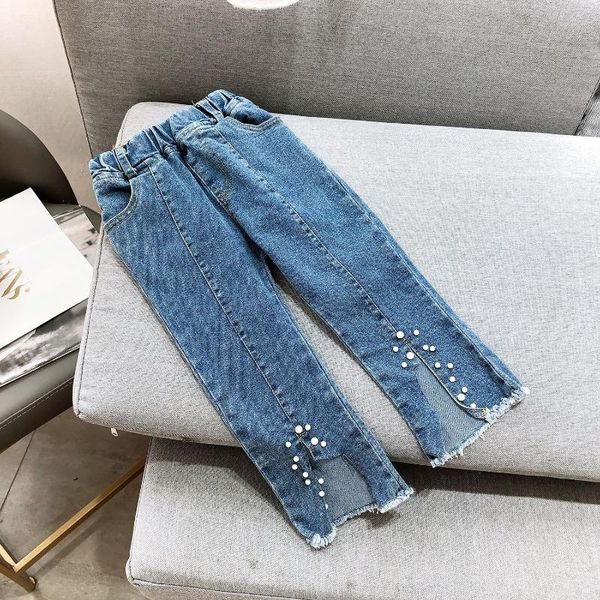 

jeans thunderers for girls 2021 spring autumn trousers children kids fashion denim pants baby jean infant clothing, Blue