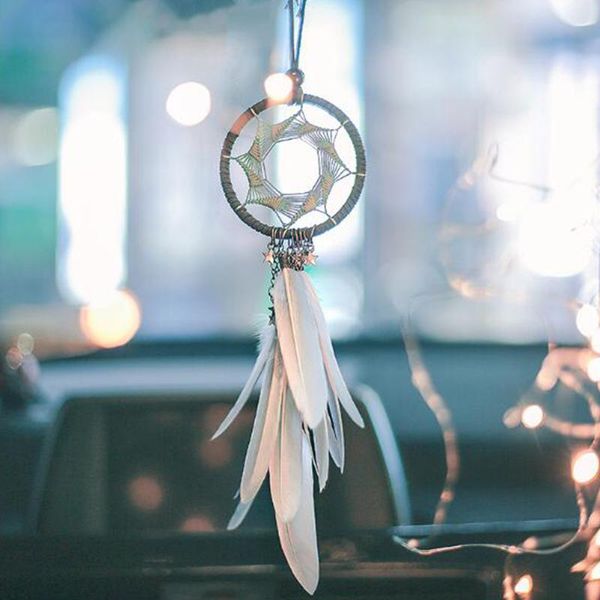 

decorative objects & figurines feather dream catcher macrame wall hanging tapestry boho decor deco pared handmade kids girls room decoration