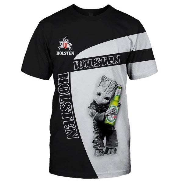 

men's t-shirts holsten-2021 summer t shirt 3d printed t-shirt men and women short-sleeved man clothes, White;black