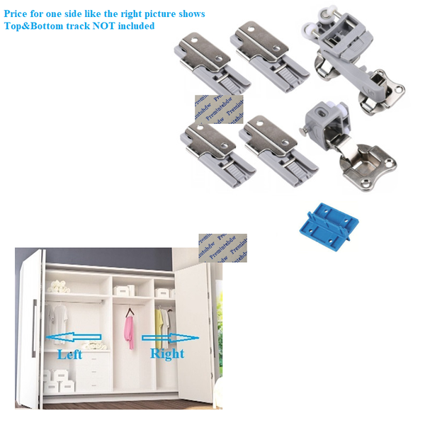 

other door hardware 20kg wardrobe closet sliding bi-fold folding roller wheel bottom hinge fitting