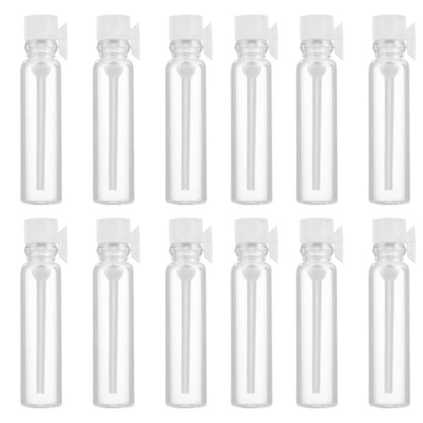 

storage bottles & jars 50pcs 1ml sample glass bottle oil perfume with dropper container
