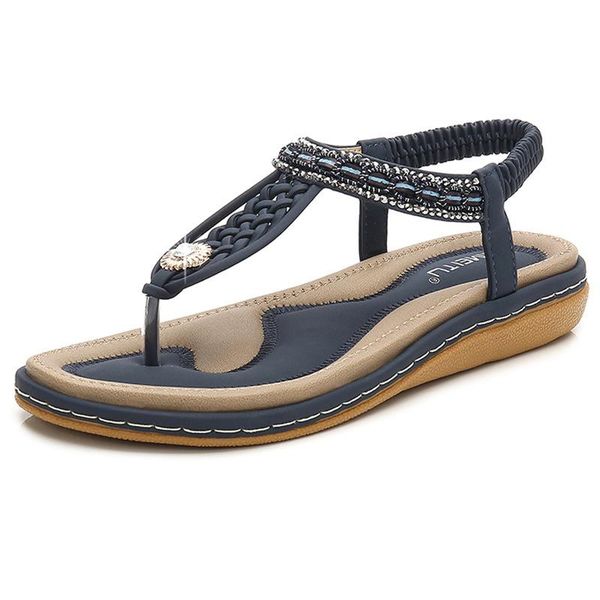 

sandals women's flip flops 2021 summer flat shoes woman bohemian ladies vacation beach sandales femme 36-44, Black