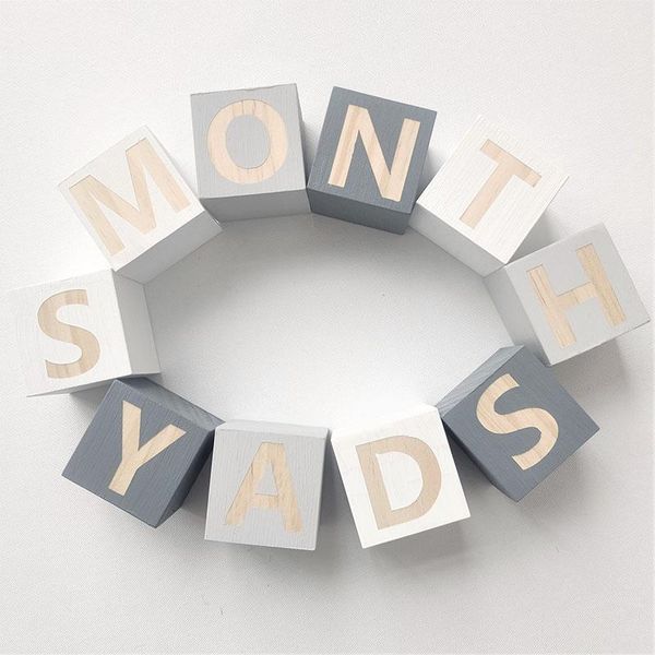 

novelty items multicolor solid wood children room decoration baby learning english letter square block kids infant pography props alphabet