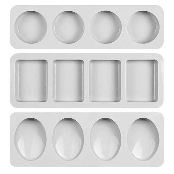 

craft tools 1pc 4 grids silicone soap mold round square oval handmade diy g2c3