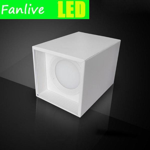 

downlights 5pcs/lot square cob led 10w 15w 20w 30w white/black housing surface mounted ceiling lamps spot light ac85v-265v