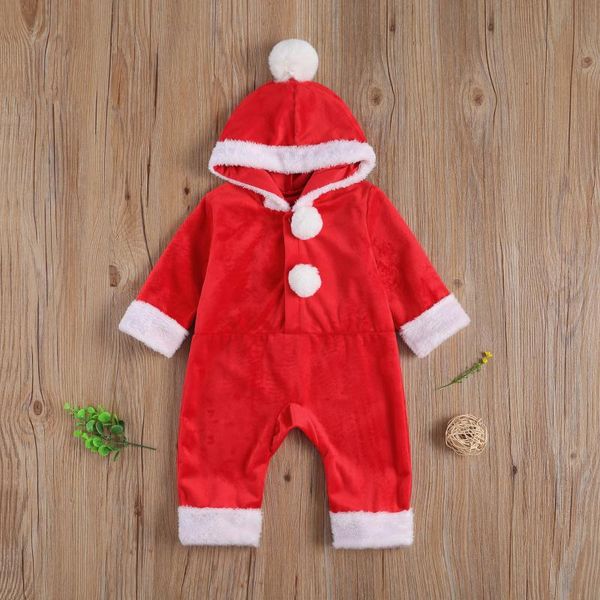 

baby christmas costume red hooded long-sleeves loose-fitting jumpsuit with fluffy balls for toddlers girls boys jumpsuits, Blue