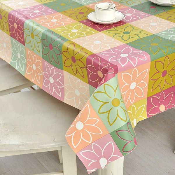 

tablecloth pvc waterproof table cover printing roll personality flower for restaurant el party dining room decor cloth