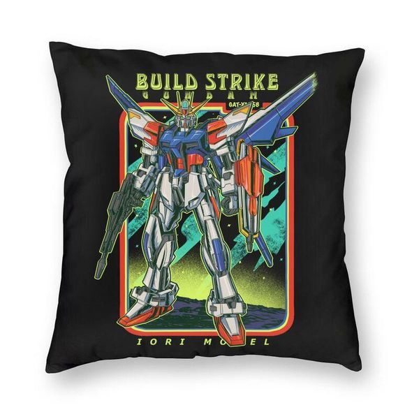 Almofada / Travesseiro Decorativo Retro Build Strike Gundam Case Home Decor Anime Mech robô Manga Mecha Gunpla almofadas Lance para sala de estar