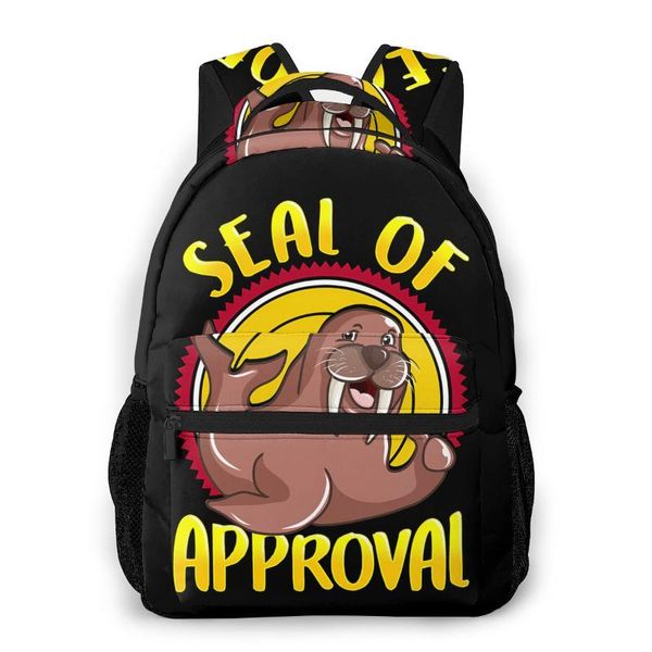 

backpack funny seal of approval cute pun for girls boys travel rucksackbackpacks teenage school bag