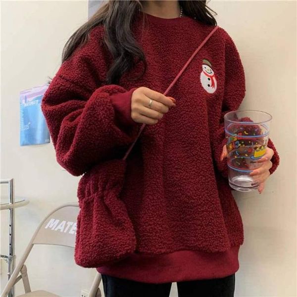

women's hoodies & sweatshirts size 6xl 150kg winter fleece white red long sleeve o neck autumn warm pullovers coat casual hoodie, Black