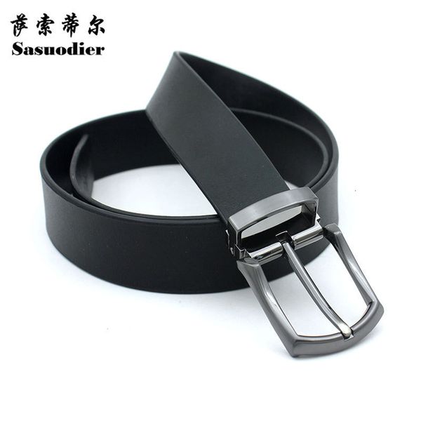 

men's belt pin buckle korean versatile personality young people's leather pants, Black;brown