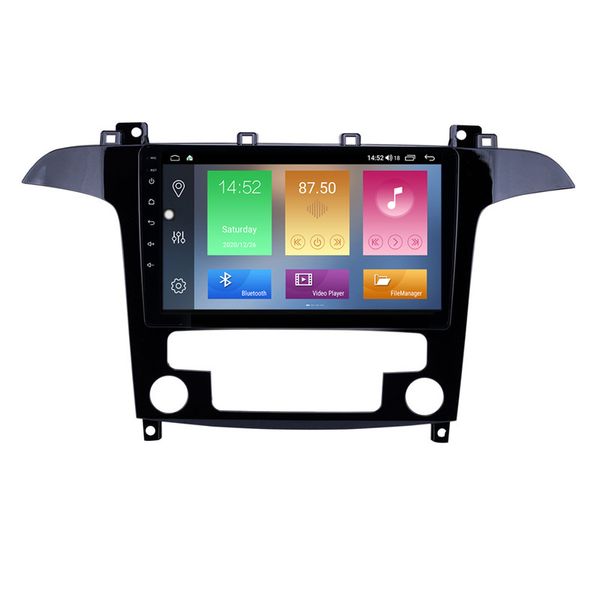 Lettore DVD per auto Android Sistema di navigazione GPS da 9 pollici Audio stereo per Ford S-Max 2007-2008 Auto A/C