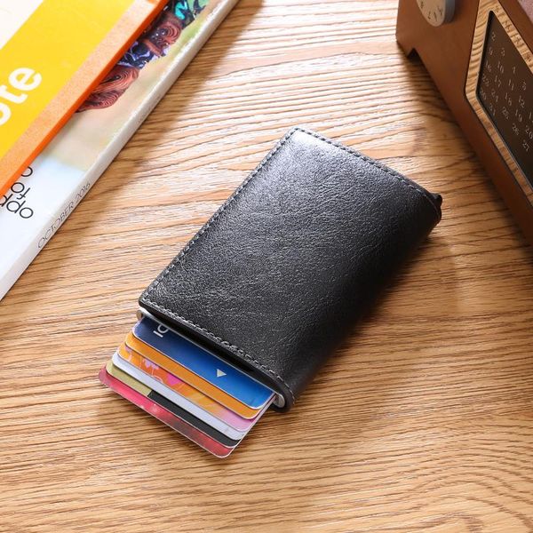 

aluminum alloy shielding rfid security package more than men for ultra-thin metal purse fashion business wallets, Red;black