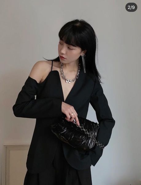 

spring 40% wool black skinny blazer jacket female casual coat overcoat gdnz 3.11 women's suits & blazers, White;black