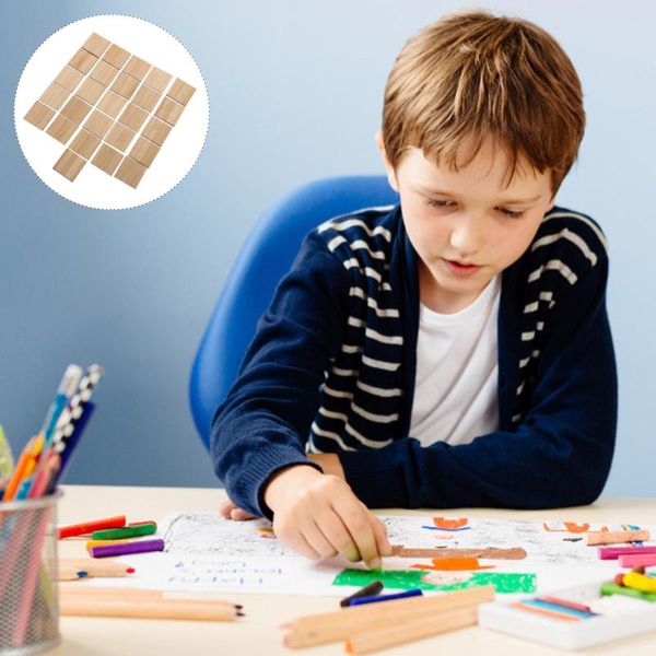 

wall clocks 25pcs unfinished bamboo chips square slices diy hanging tags gift