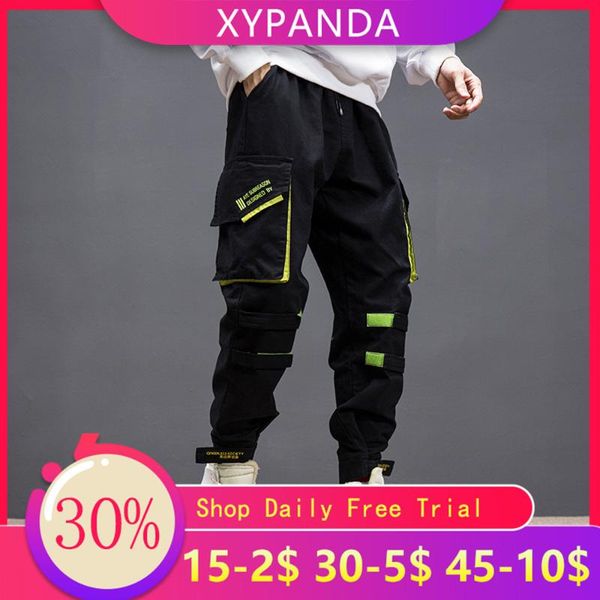

men's pants xypanda cargo tide brand loose hip-hop casual haren beam, Black