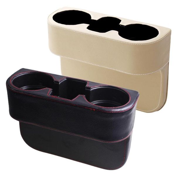 

car organizer seat quilting compartment drink cup holder sundries storage bag leather box auto accessories