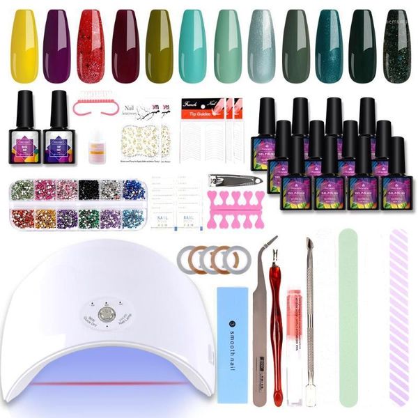 

manicure set for nail kit with 36w uv led lamp gel polish varnish art1