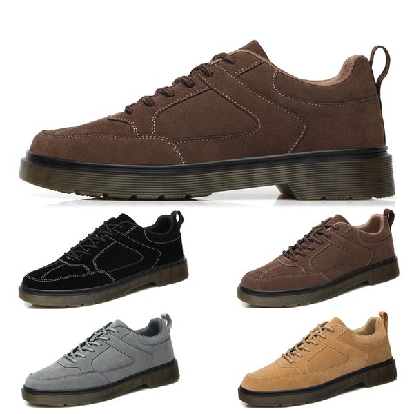 

men leather running shoes triple black brown grey fashion mens trainers #11 outdoor sports sneakers walking runner shoe