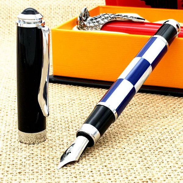 

fuliwen k90 blue and white lattice ink pen metal case gift fountain pens