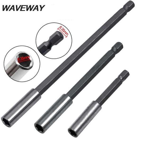 

professional drill bits waveway electric socket adapter 1/4 hex shank self-locking quick release screwdriver extension bar power tools