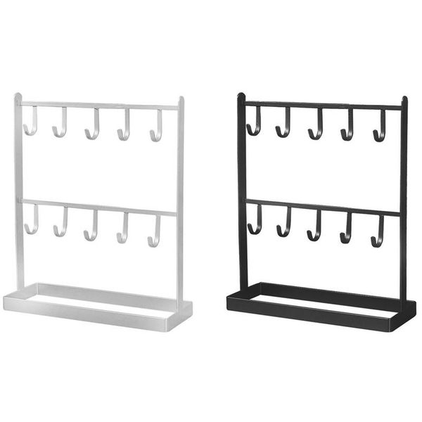 

jewelry pouches, bags 2 pcs tableiron earring hanger necklace ring shelf, black & white, Pink;blue