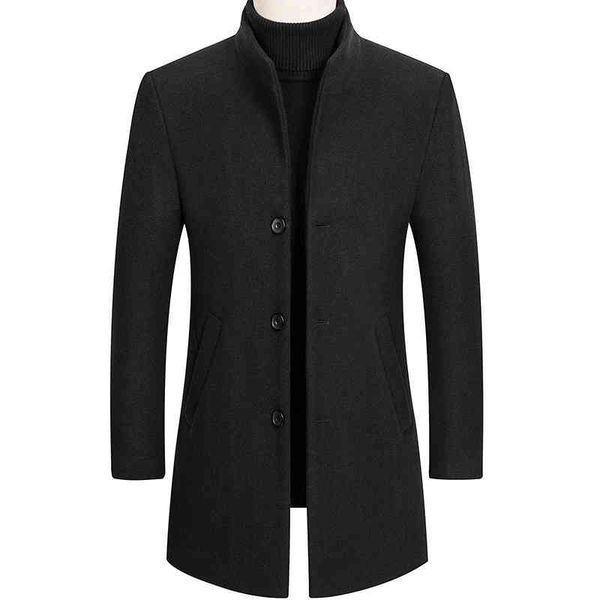 

men's wool coat, busins casual wear, medium length, autumn and winter, new style, Black