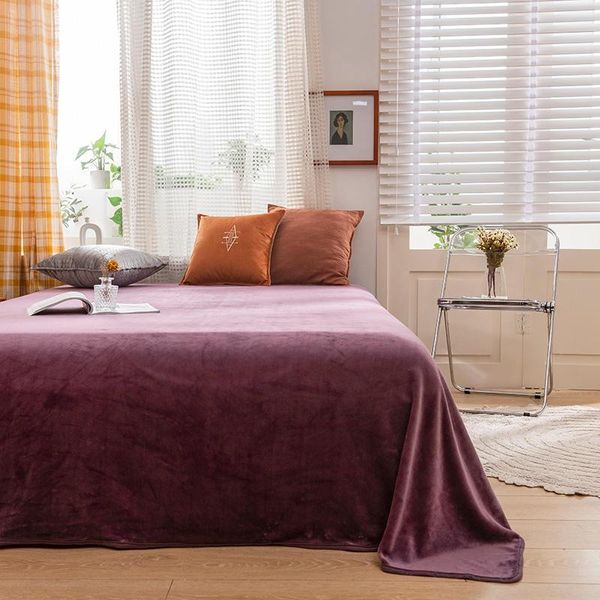 

sheets & sets bonenjoy 1pc warm flat bed sheet double size velvet queen/king sabanas cama 150 soft blanket for winter