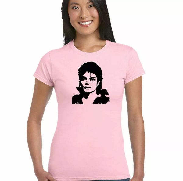 

michael jackson bust - womens t-shirt, White;black
