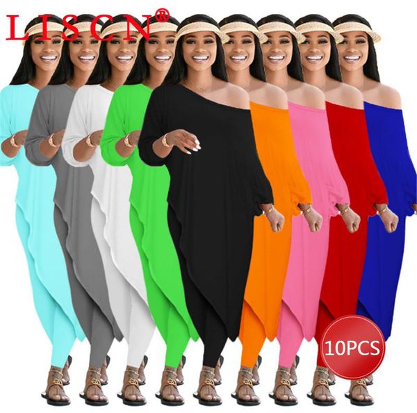 

women's two piece pants bulk items wholesale lots set skew collar irregular personality fashion long sleeve solid color k7424, White