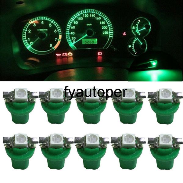 10 stücke Universal T5 B 8,5 D 5050 LED Dashboard-Dash Gauge Instrument Glühbirnen Grün innen teile Auto tuning Zubehör