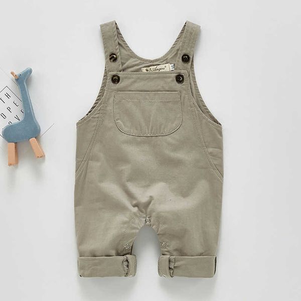 

boys girls pocket overalls jumpsuits spring children kids gentleman pants baby clothing pure color rompers, Blue