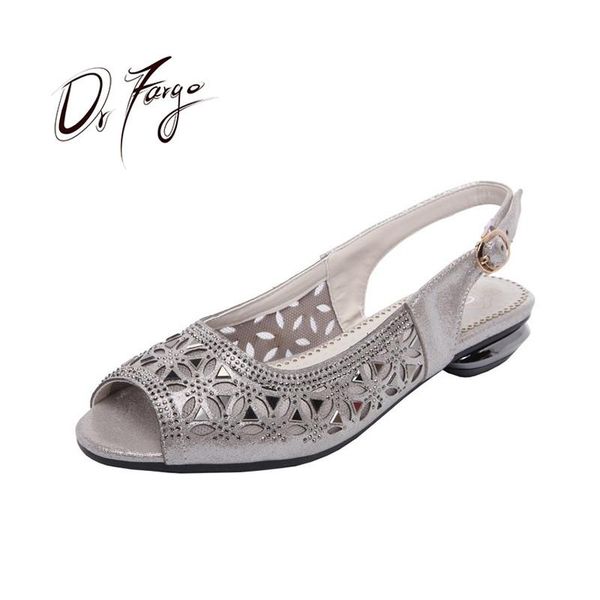 

summer sandals for women low heel peep toe slingback cutout breathable shoes big size 43 1918 chaussure, Black