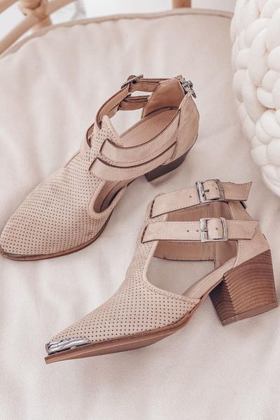 

sandals 2021 summer women suede buckle detailed cowboy boots mesh ankle shoes mid heel gladiator ladies sandalias trend, Black