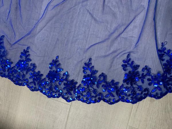 

bridal veils blue lace sequined veil cathedral white ivory sequins wedding, Black