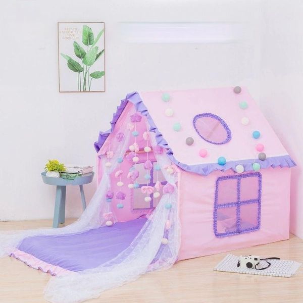 

tents and shelters princess play house children's indoor skin-friendly non-fading can sleep small tent anti-mosquito screen simple baby
